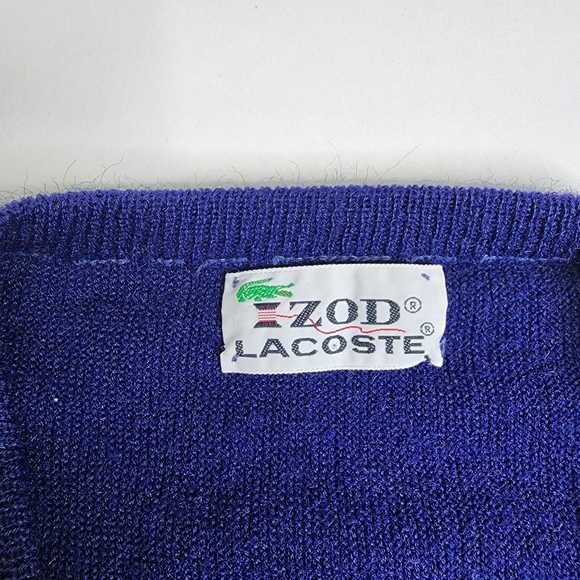 Izod Lacoste V‎ Neck Acrylic Sweatshirt Size Large - Picture 4 of 7